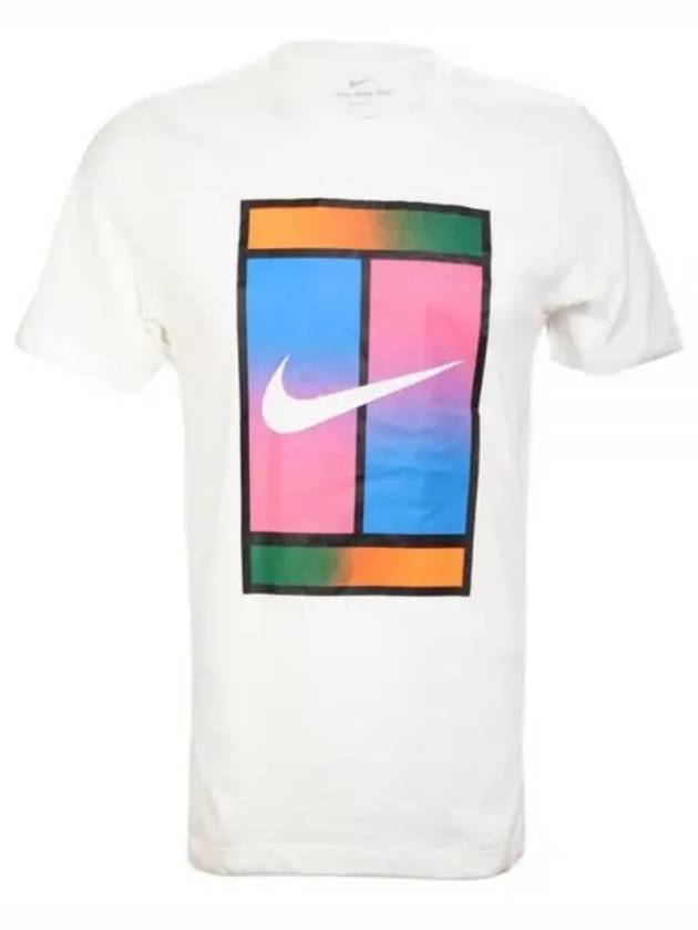 Men's Heritage Court Dri Fit Tennis Short Sleeves T-Shirt White - NIKE - BALAAN 2