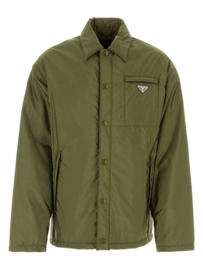 Triangle Logo Re-Nylon Jacket Military Green - PRADA - BALAAN 2