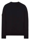 Logo Patch Crew Neck Cotton Sweatshirt Black - STONE ISLAND - BALAAN 3