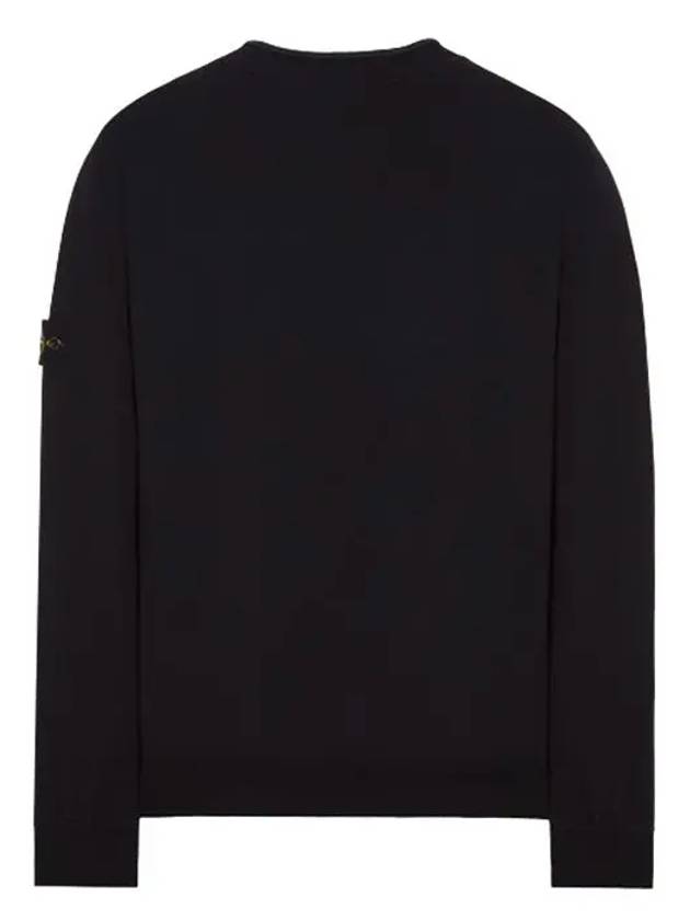 Logo Patch Crew Neck Cotton Sweatshirt Black - STONE ISLAND - BALAAN 3