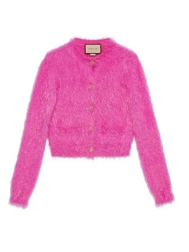 Brushed Mohair Wool Cardigan Pink - GUCCI - BALAAN 1