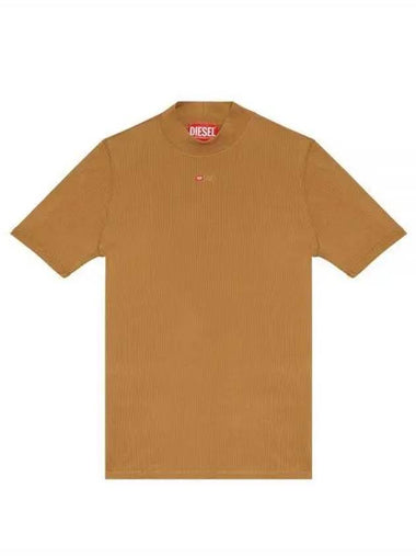 T Mokky Microdiv Logo Short Sleeve T-Shirt Camel - DIESEL - BALAAN 1