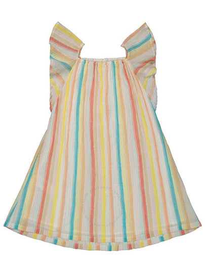 Bonton Girls Striped Ruffle Sleeves Dress, Size 8Y - BONTON - BALAAN 2