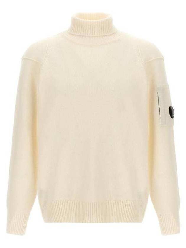 Lambswool GRS Turtle Neck Knit Top White - CP COMPANY - BALAAN 2