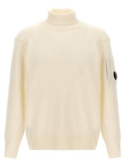 Lambswool GRS Turtle Neck Knit Top White - CP COMPANY - BALAAN 2