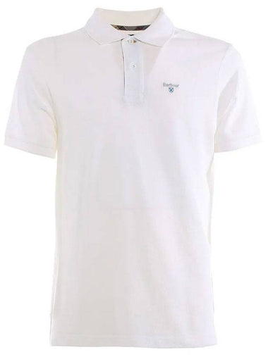 Tartan Pique Short Sleeve Polo Shirt White - BARBOUR - BALAAN 1