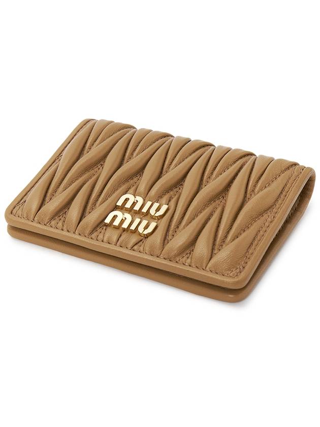 Matelasse Nappa Leather Card Wallet Brown - MIU MIU - BALAAN 4