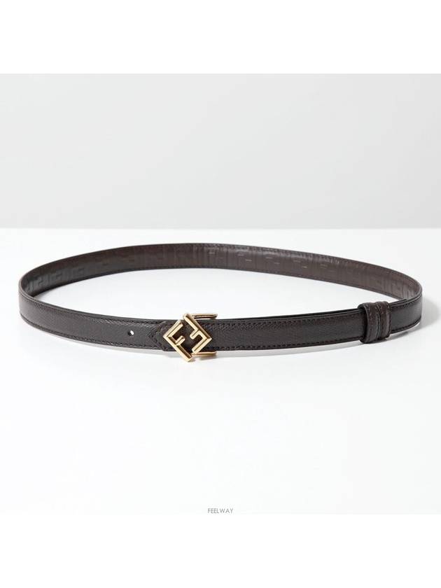 Diamond Reversible Leather Belt Brown - FENDI - BALAAN 3