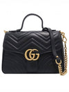 Women s Gucci 498110 Black Matelasse Chevron Gold Chain GG Marmont Top Handle Small 2WAY gt bag Gangbuk used luxury goods - GUCCI - BALAAN 1