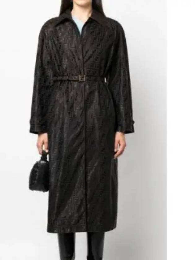 Cotton Blend Trench Coat Black - FENDI - BALAAN 2