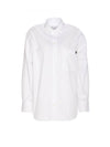 Chest Pocket Foxhead Patch Cotton Poplin Casual Shirt White - MAISON KITSUNE - BALAAN 2