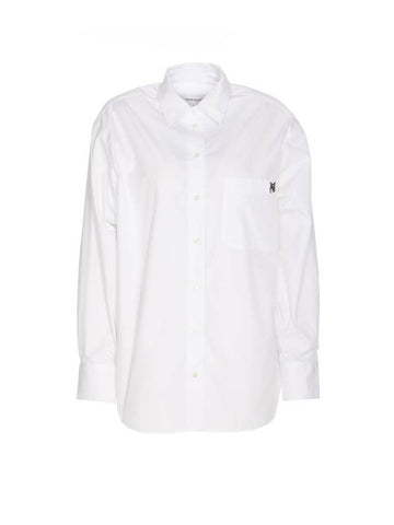 Chest Pocket Foxhead Patch Cotton Poplin Casual Shirt White - MAISON KITSUNE - BALAAN 1