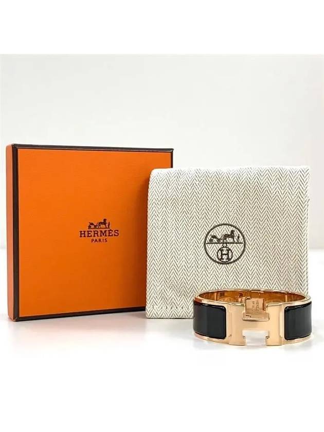 Click Clock H Bracelet Rose Gold Noir - HERMES - BALAAN 3