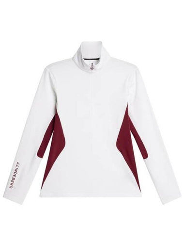 Cookies Mid Layer Quarter Zip Long Sleeve T-Shirt White Cabernet - J.LINDEBERG - BALAAN 1