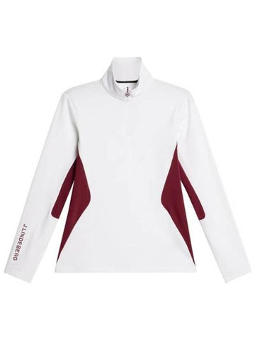 Cookies Mid Layer Quarter Zip Long Sleeve T-Shirt White Cabernet - J.LINDEBERG - BALAAN 1