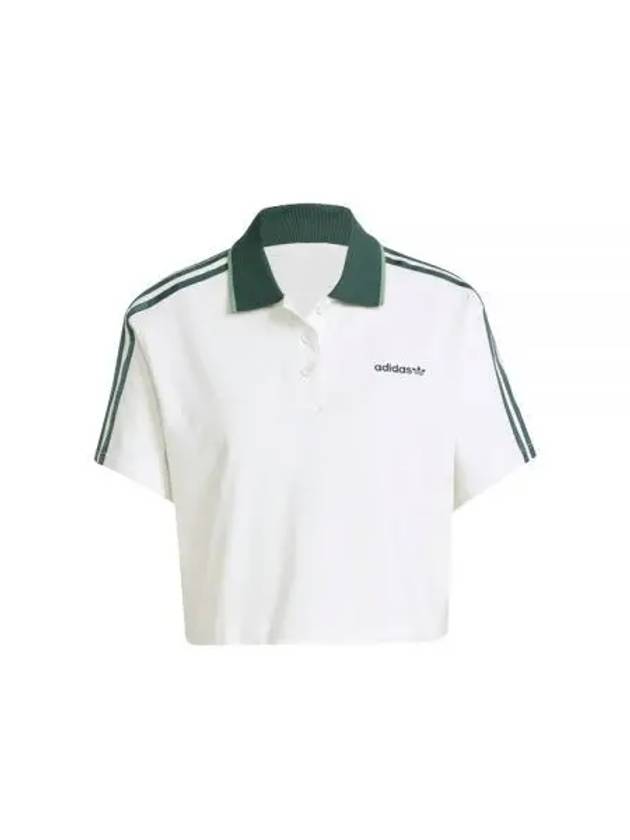 Cropped Polo Shirt White Green - ADIDAS - BALAAN 1