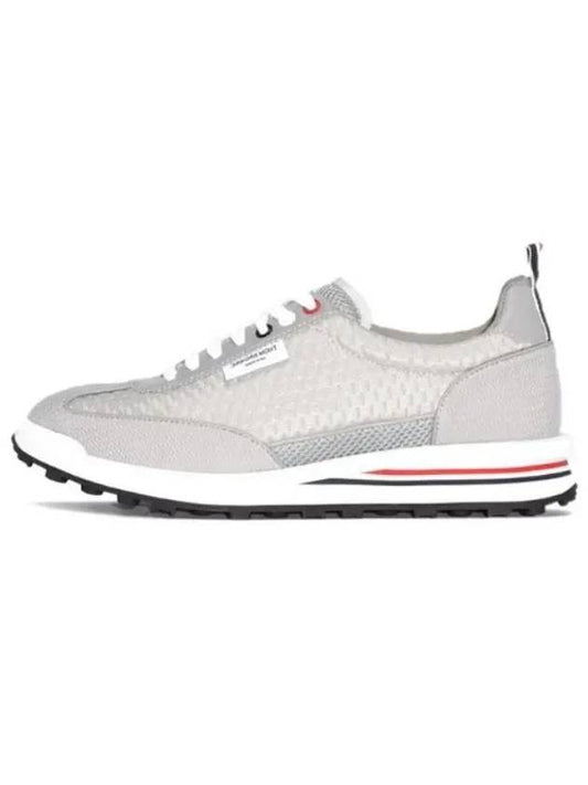 Men's Heavy Athletic Mesh Tech Runner Low Top Sneakers Grey - THOM BROWNE - BALAAN 2