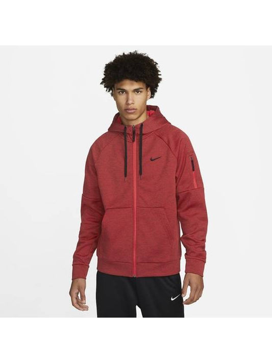 Full Zip-Up Fitness Hooded Jacket Red - NIKE - BALAAN 2