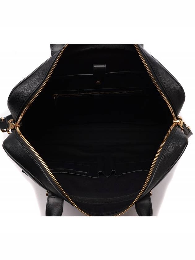 Shiny Grain Leather Brief Case Black - TOM FORD - BALAAN 7