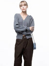 Four Woman Women s Soft Crop Knit Cardigan Gray W243TP04GR - CHANCE'S NOI - BALAAN 1