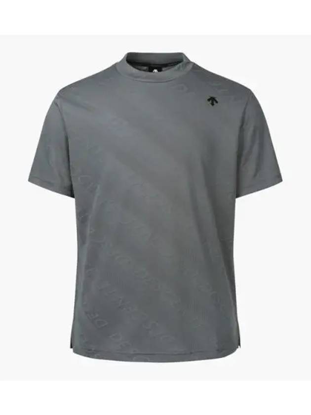 GOLF Men s Jacquard Short Sleeve Mock Neck T Shirt DP32MFTS73 - DESCENTE - BALAAN 1