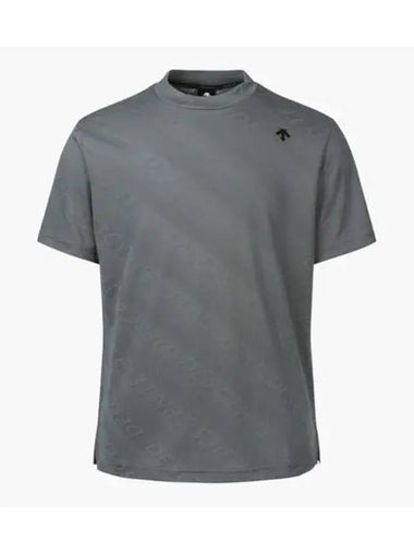 GOLF Men s Jacquard Short Sleeve Mock Neck T Shirt DP32MFTS73 - DESCENTE - BALAAN 1