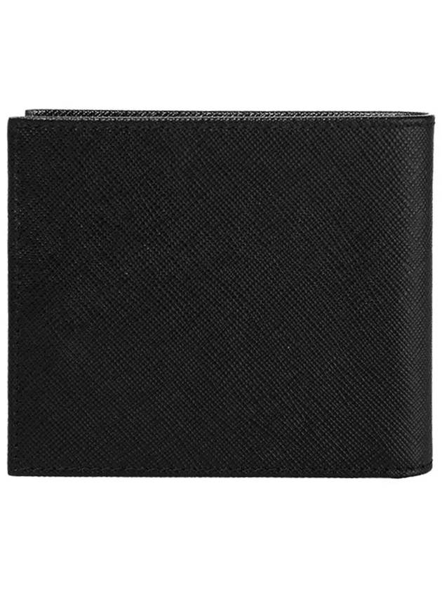 Saffiano Leather Half Wallet Black - PRADA - BALAAN 4