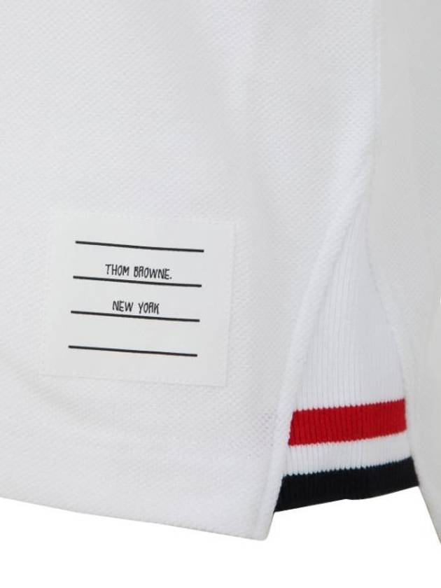 Women's Pick Rib Gusset Boat Neck Sleeveless White - THOM BROWNE - BALAAN 4