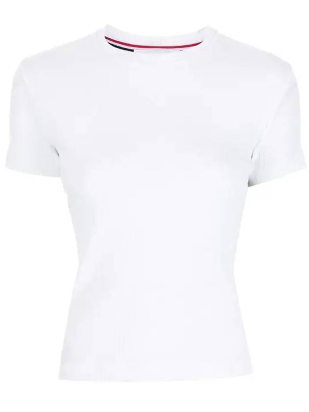 4 Bar Side Cotton Short Sleeve T Shirt White - THOM BROWNE - BALAAN 2