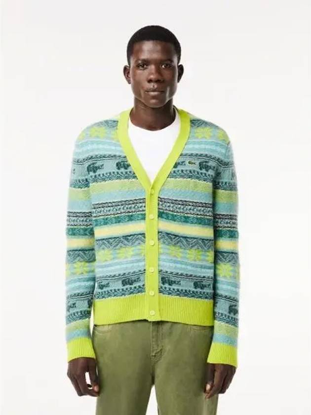 Men s wool blend Fair Isle spring and fall cardigan AH5662 53N I domestic product GQ2N23121906816 - LACOSTE - BALAAN 1