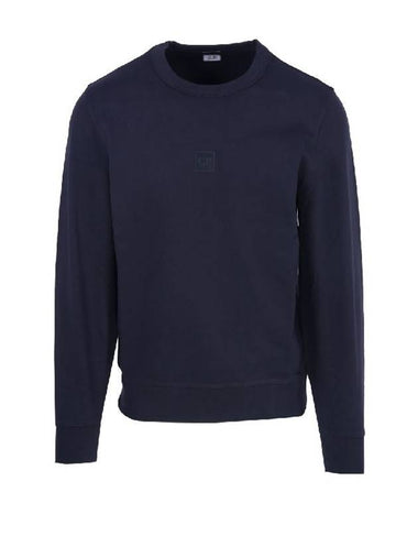 Metropolis Logo Badge Sweatshirt Navy - CP COMPANY - BALAAN 1