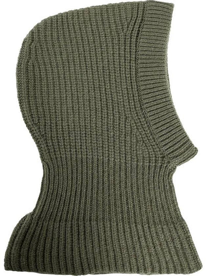 Lambswool Ribbed Knit Balaclava Green - LEMAIRE - BALAAN 2