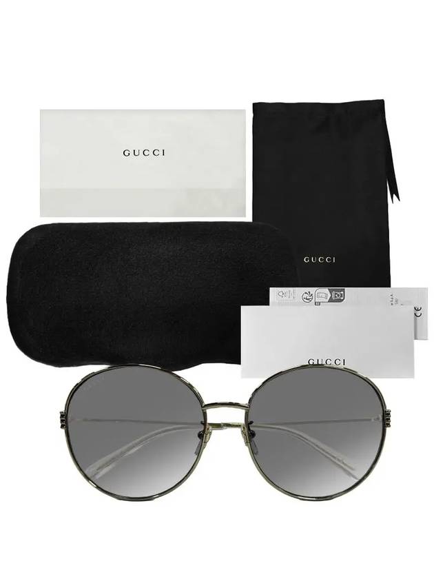 Eyewear Logo Round Frame Metal Sunglasses Grey - GUCCI - BALAAN 11