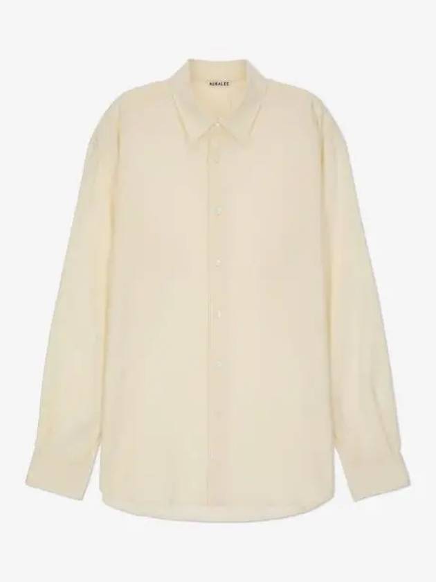 Hard Twist Cotton Silk Shirt Ivory A24SS02KVIVORY - AURALEE - BALAAN 1