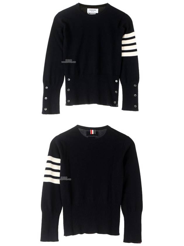 Women's 4 Bar Classic Cashmere Pullover Knit Top Navy - THOM BROWNE - BALAAN 5