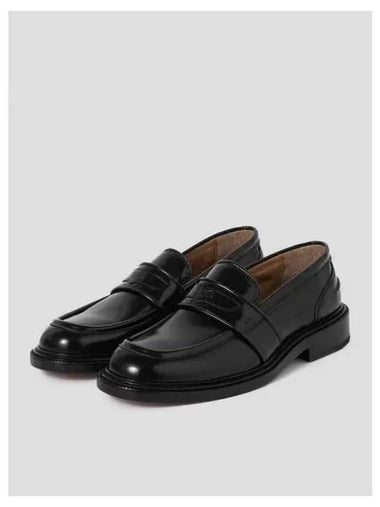 Men s leather loafer flat shoes black domestic product GM0023111469520 - MAISON KITSUNE - BALAAN 1