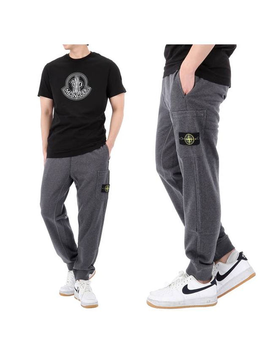 Compass Patch Cotton Track Pants Dark Grey - STONE ISLAND - BALAAN 2