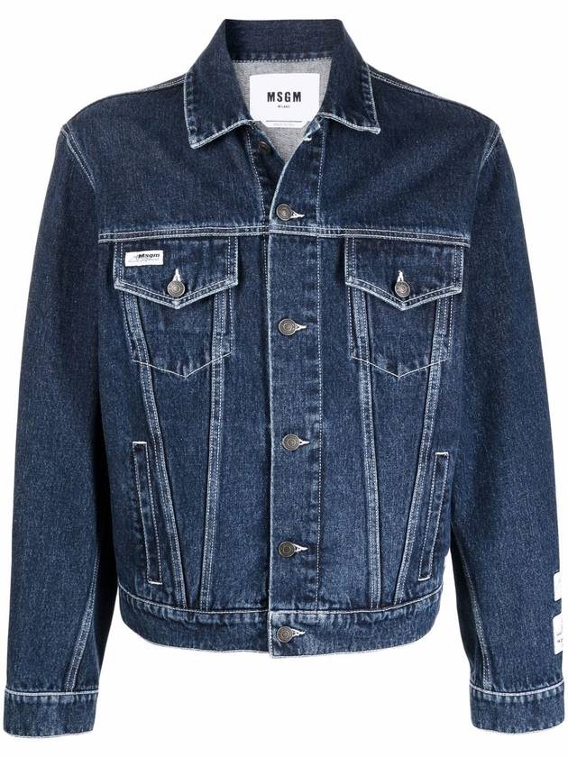 Boxy Denim Jacket Blue - MSGM - BALAAN 1