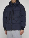 Garment Dyed Crinkle Reps Recycled Nylon Hoodie Padding Navy - STONE ISLAND - BALAAN 4