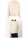 Cotton Heart Logo Sweatshirt Vanilla - AMI - BALAAN 5