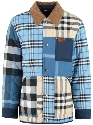 Henham Patchwork Quilted Jacket Blue - BURBERRY - BALAAN 1