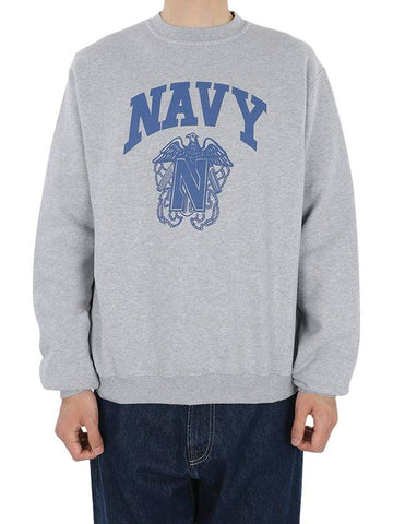 Common Navy Sweatshirt Heather Gray FG WD043 - WILD DONKEY - BALAAN 1