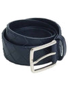 Intrecciato Leather Belt Navy - BOTTEGA VENETA - BALAAN 2