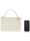 Embossed Logo Zipper Calfskin Leather Shoulder Bag White - JIL SANDER - BALAAN 7