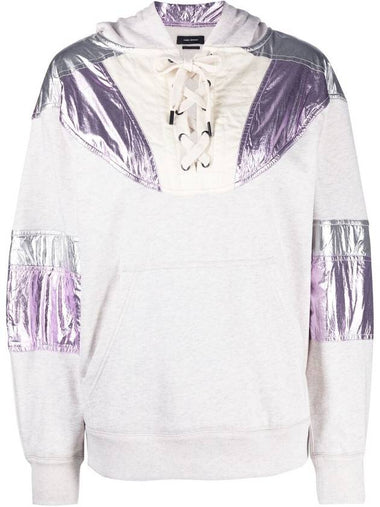 metallicpanel laceup hoodie - ISABEL MARANT - BALAAN 1