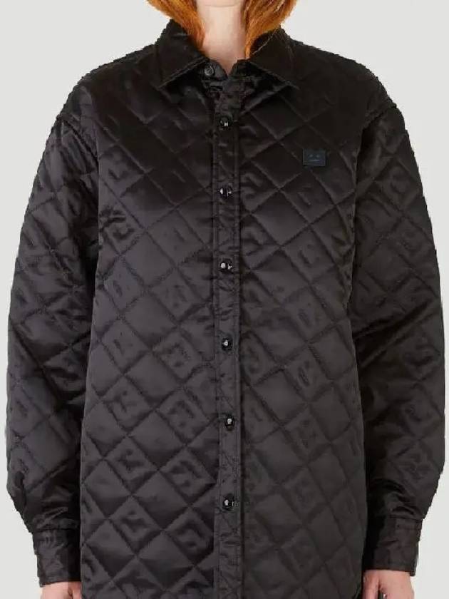 Signature embroidered face patch quilted jacket black CB0065 - ACNE STUDIOS - BALAAN 1