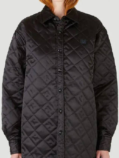 Signature embroidered face patch quilted jacket black CB0065 - ACNE STUDIOS - BALAAN 1