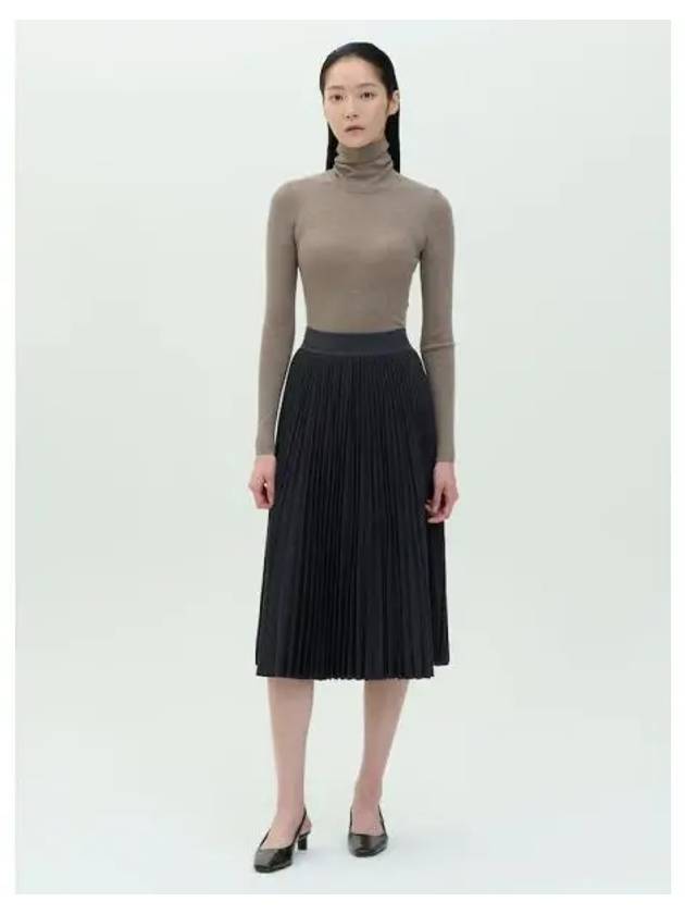 Women s Flannel Pleated Midi Skirt Charcoal Melange Domestic Product GM0024090376796 - THEORY - BALAAN 1