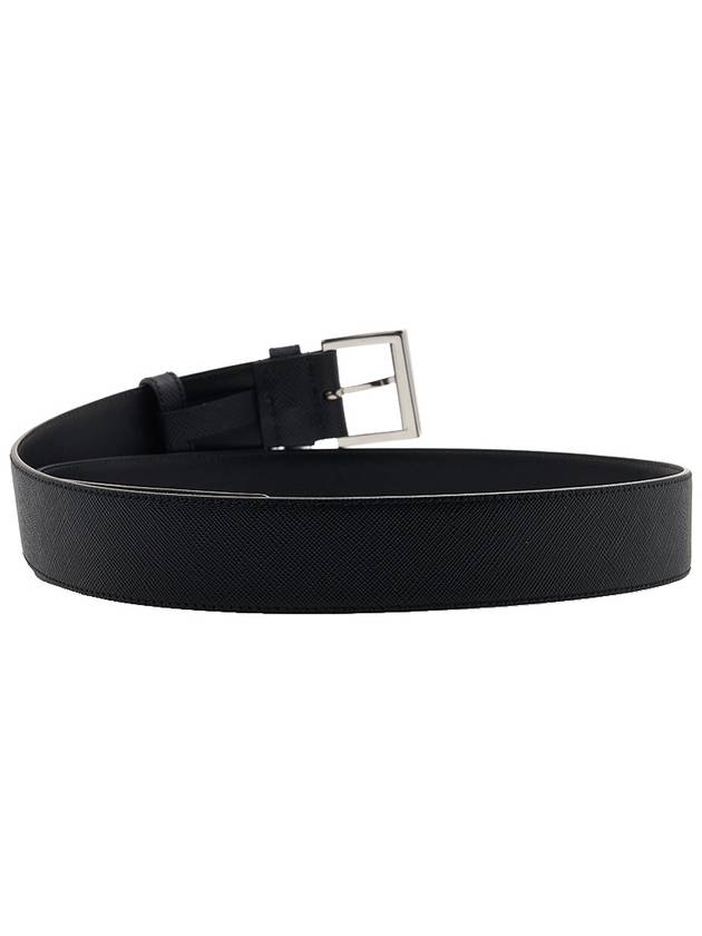 Saffiano Leather Belt Black - PRADA - BALAAN 5