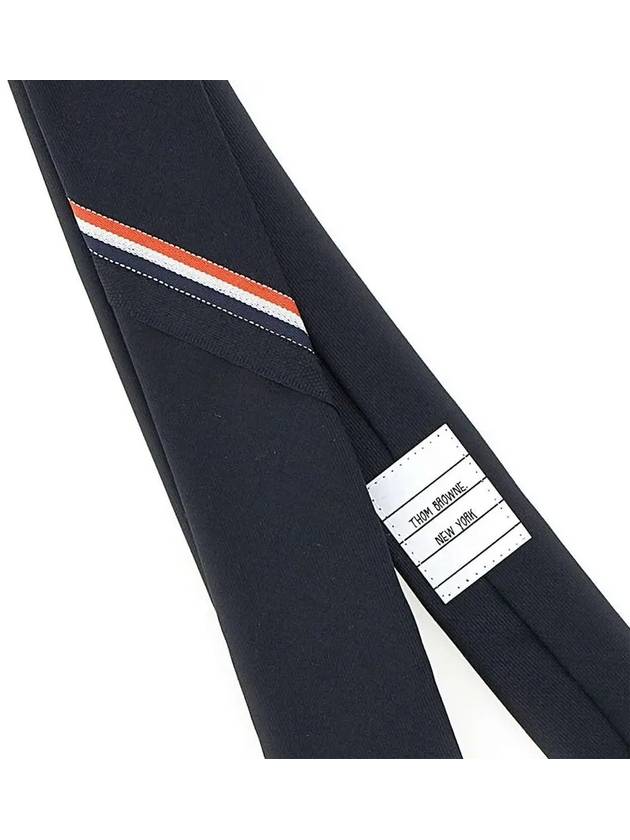 Three Stripes Classic RWB Selvedge Super 120 Count Wool Tie Navy - THOM BROWNE - BALAAN 5